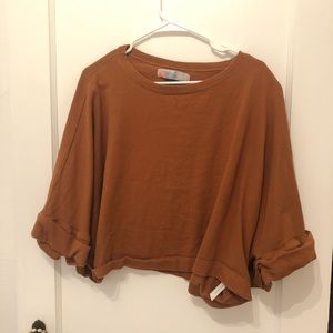 Free people boxy short sleeve sweatshirt top